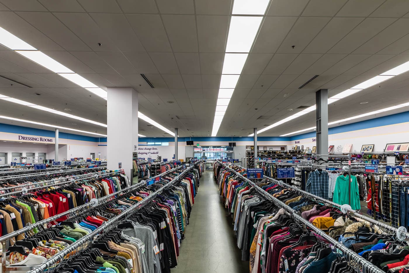 Goodwill clothes section